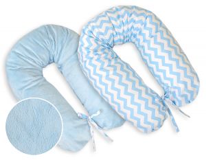 Poduszka ciążowa dwustronna Longer- Simple chevron niebieski